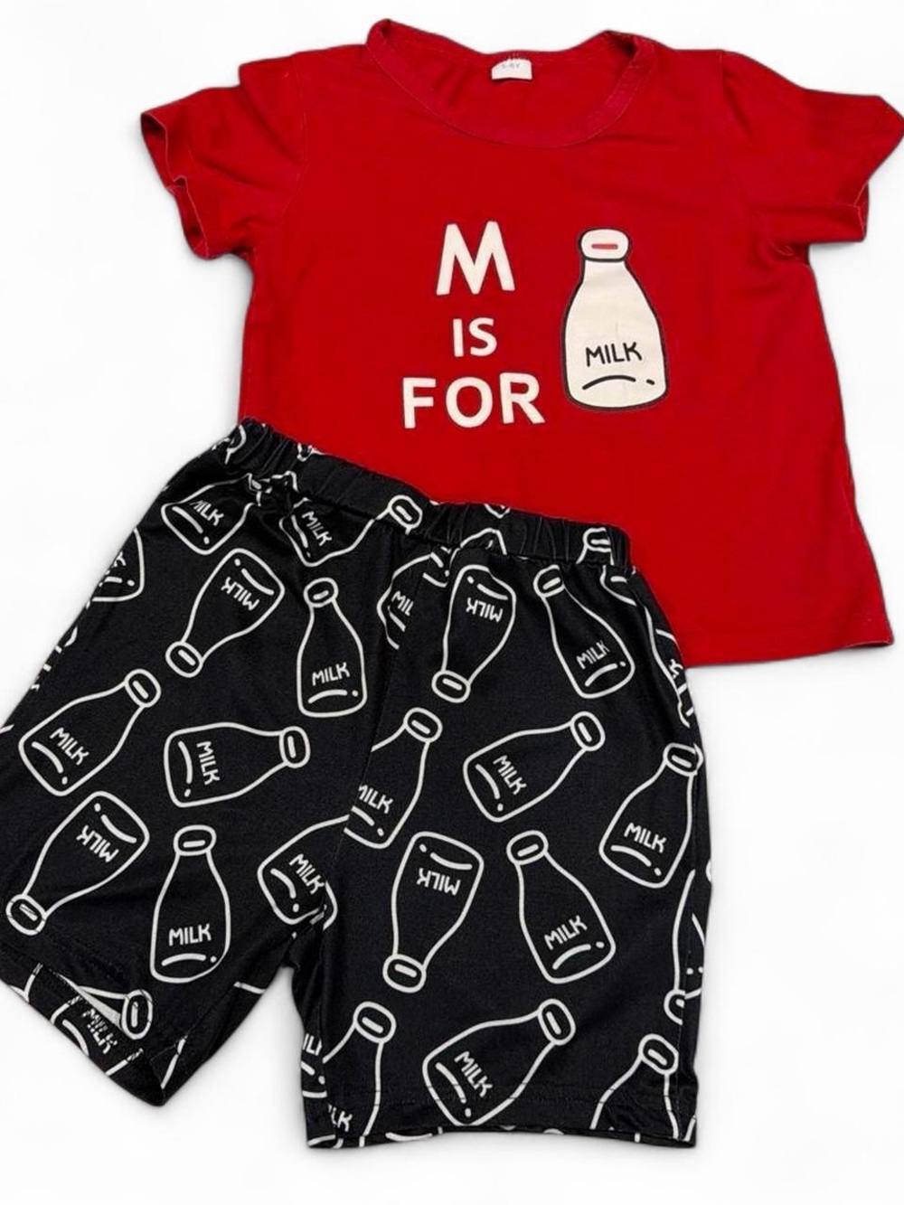 Kids Red 'M is for Milk' Pajama Set 5-6 yrs